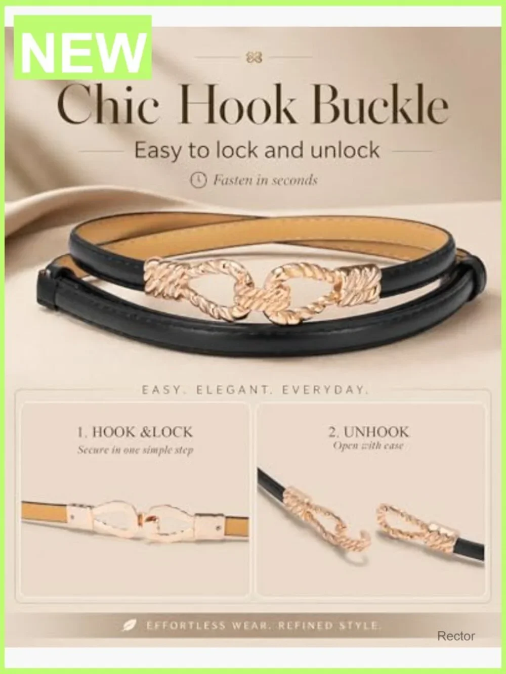 Skinny Adjustable Faux Leather Thin Belts for Dresses 2 Pack